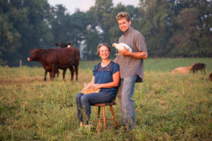 mirror-image-farms-cow-rabbit-turkey-in-field